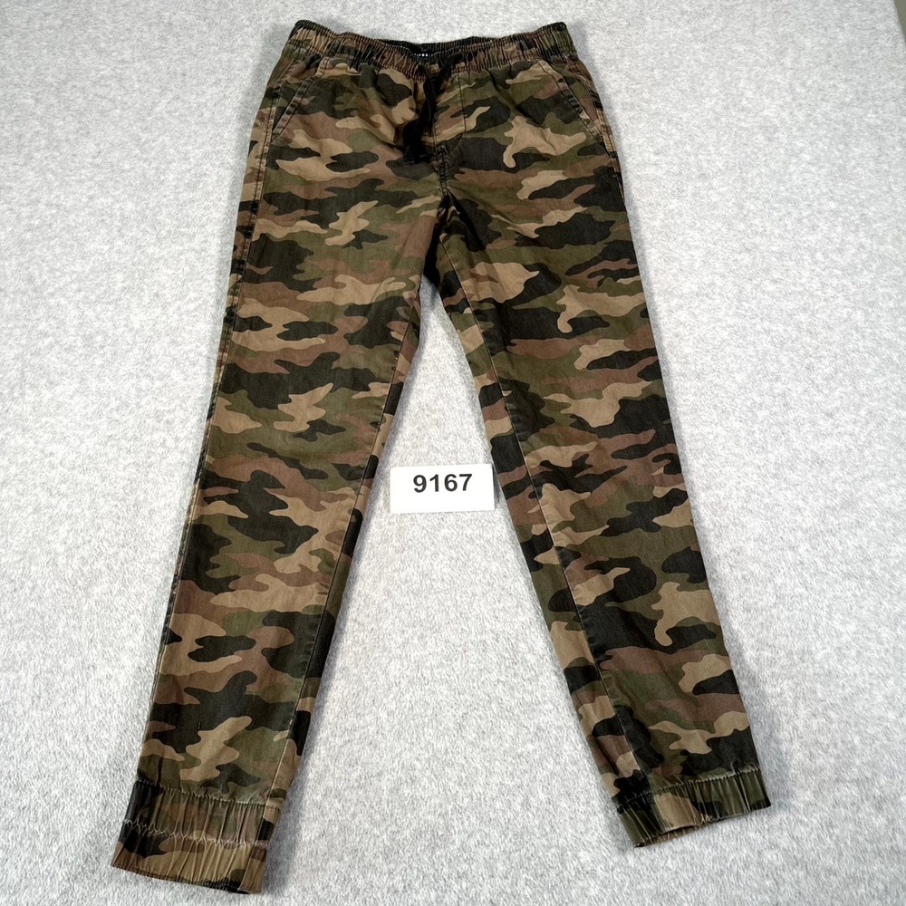 Aéropostale Jogger Pants Men XS Green Camouflage Cotton Stretch Drawstring Waist